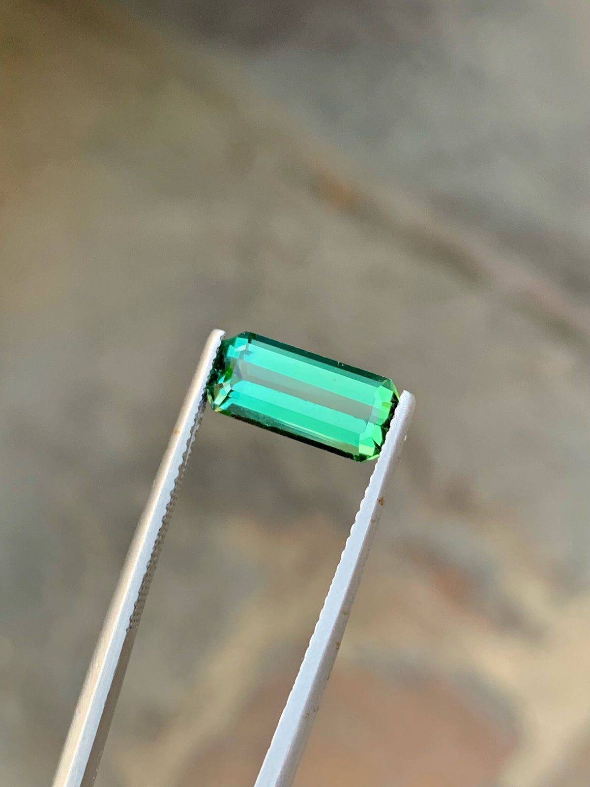 Emerald Cut Blue Green Tourmaline Gemstone: 2.90 CT, Afghanistan Origin