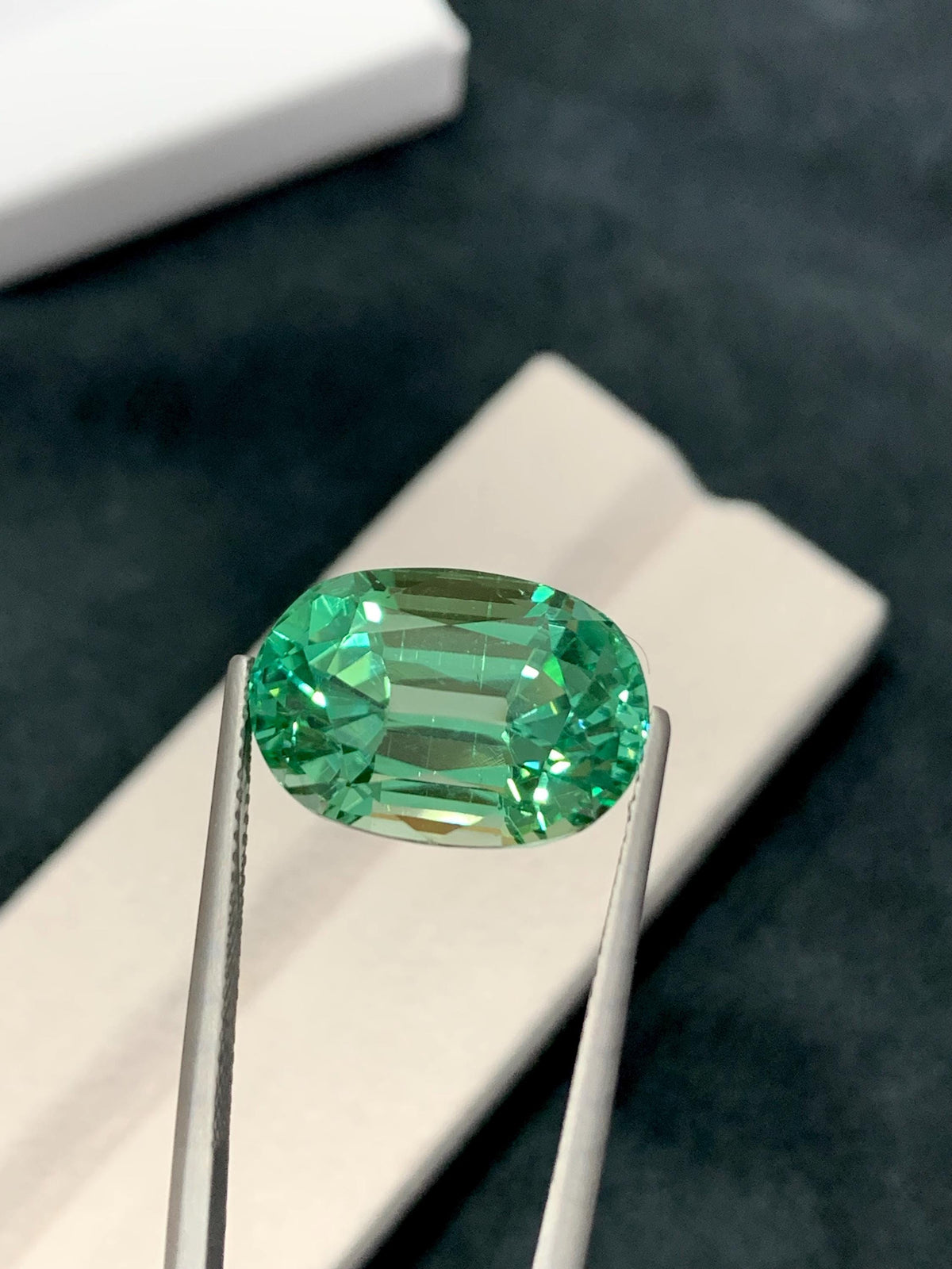 Green Hiddenite 16.85ct oval Cut | Vivid Green Spodumene from Afghanistan.