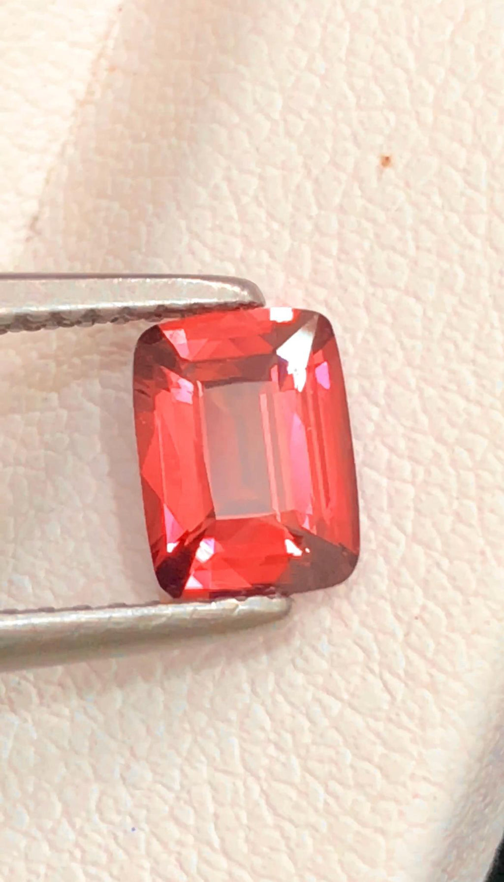 Vivid Padparadscha Sapphire 1.09 ct Cushion Cut , Certified Vivid Orange-Pink