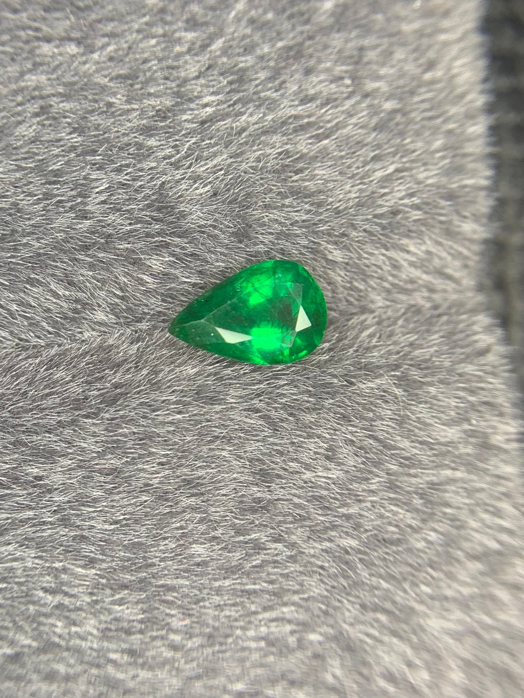 Zambia Emerald Gemstone: 1.57 CT Pear Cut, Vivid Green