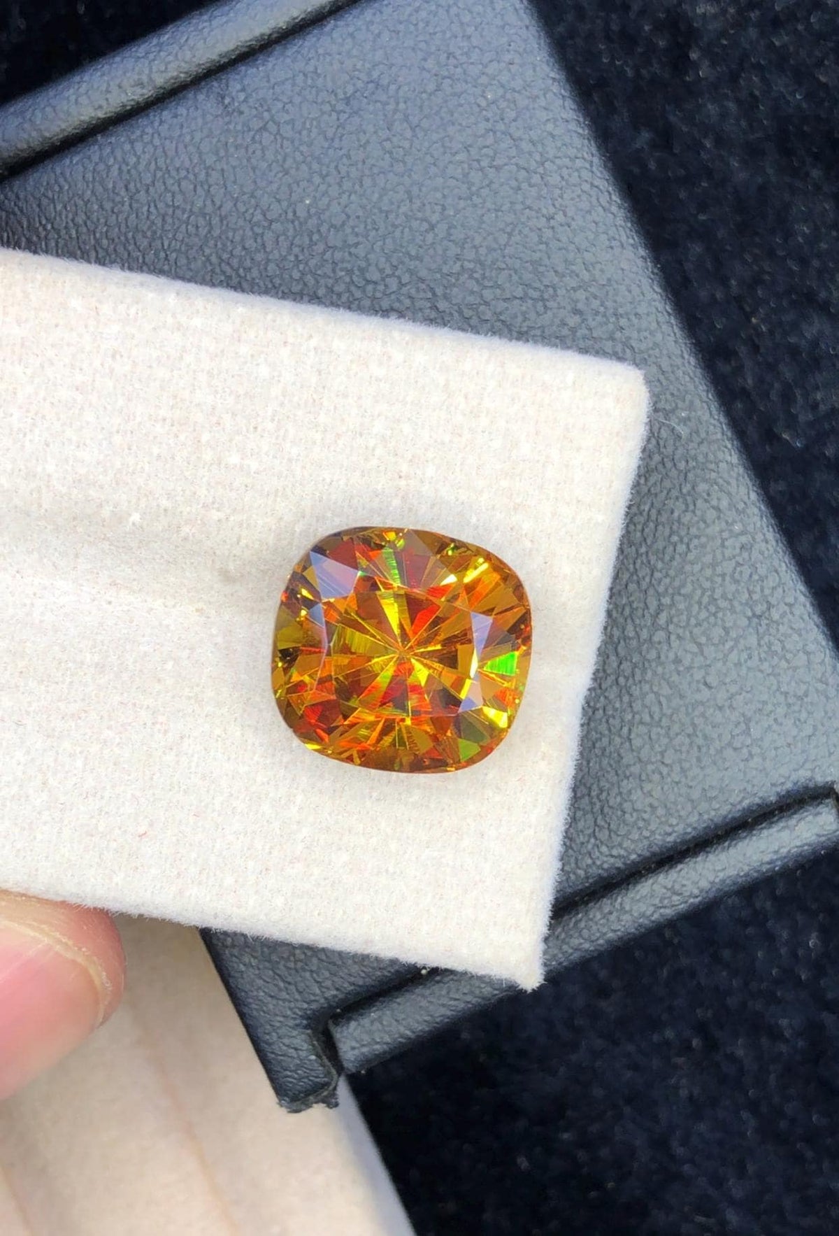 Cushion Cut Sphene Gemstone: 10.05 Carat AAA Grade Fire Stone