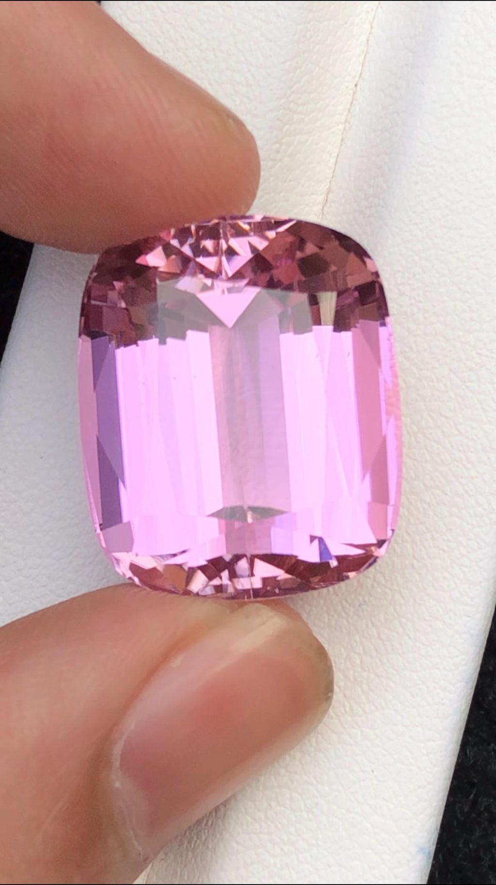 Pink Kunzite Gemstone: 41.70 carat Faceted Cushion Cut from Afghanistan
