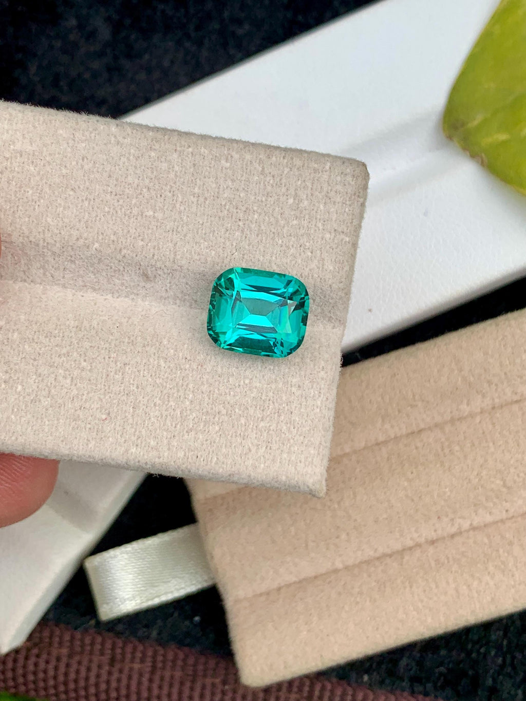 Lagoon Blue Tourmaline Stone: Faceted Cushion Cut, October Birthstone