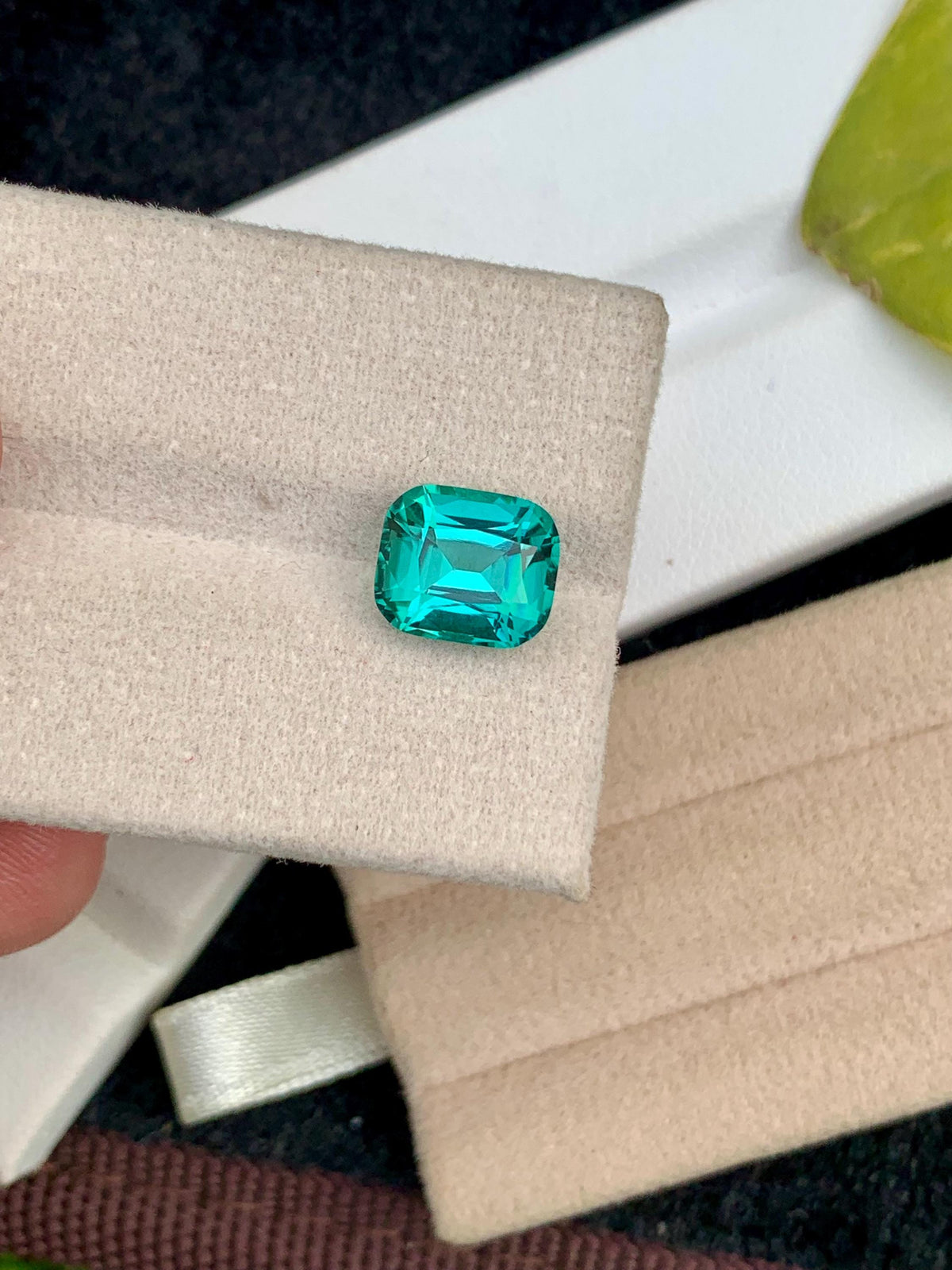 Lagoon Blue Tourmaline Stone: Faceted Cushion Cut, October Birthstone