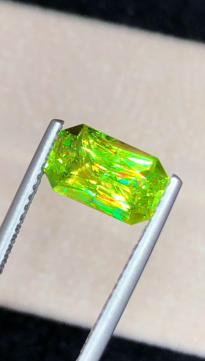 Natural Apple Green Sphene Gemstone – Fancy Cut, 2.10 Carats (Madagascar)