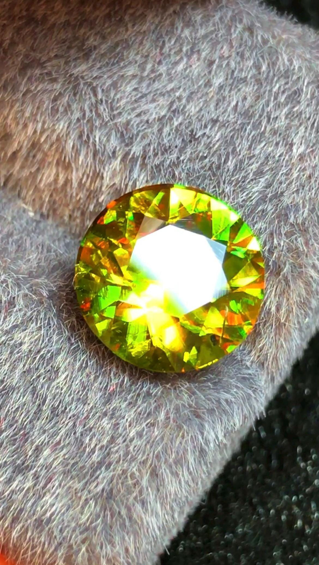 Green Sphene 4.20 ct Round Cut Green Gemstone from Skardu Pakistan