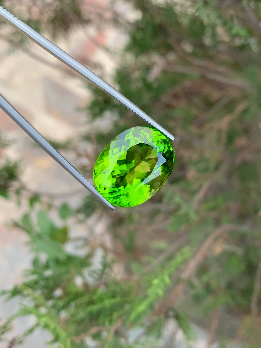 Lime Green Peridot Gemstone: Natural Oval August Birthstone (26.90 Carat)