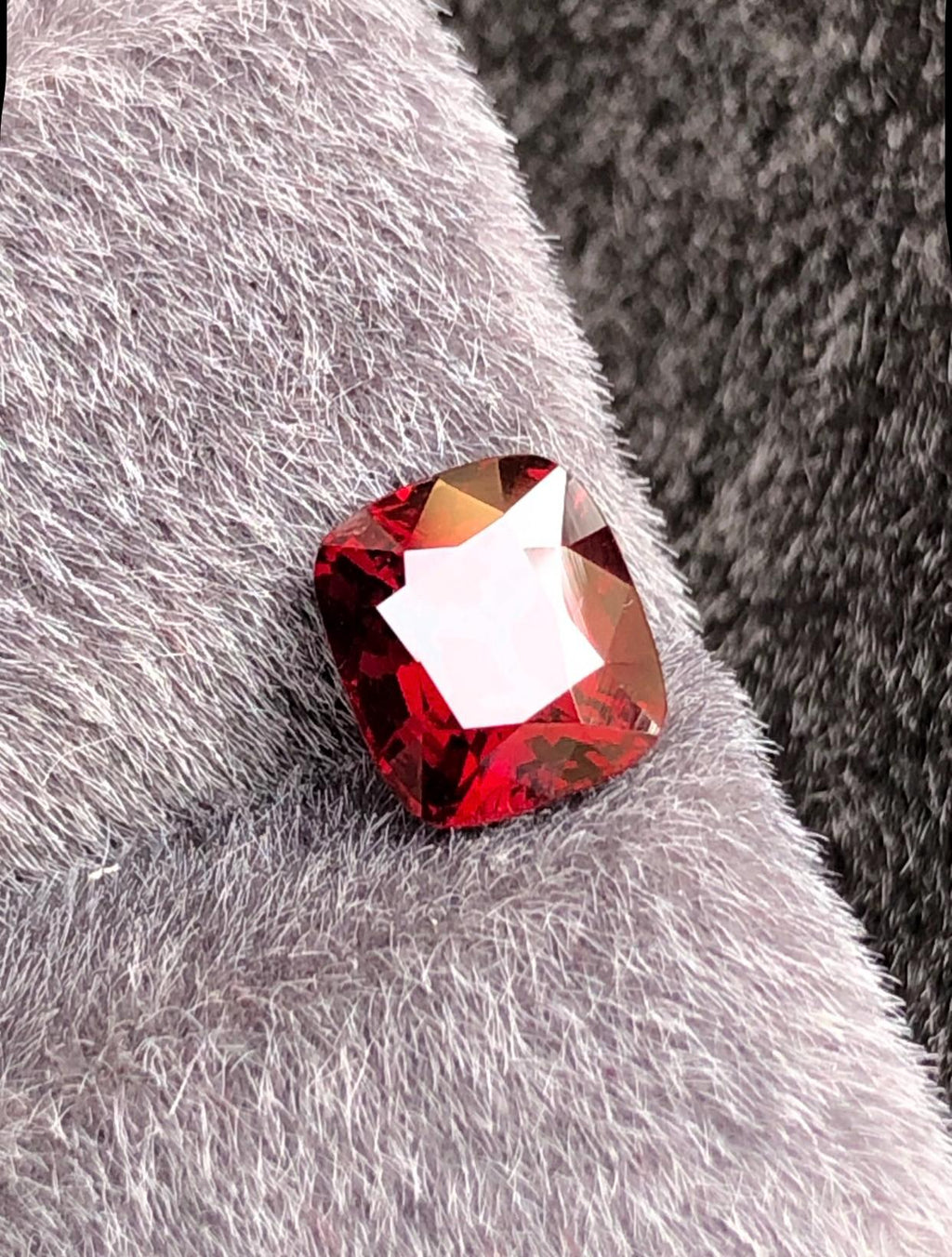 Vivid Red Spinel 1.73ct  Radiant Cushion Cut - Burma Gemstone Loose Stone