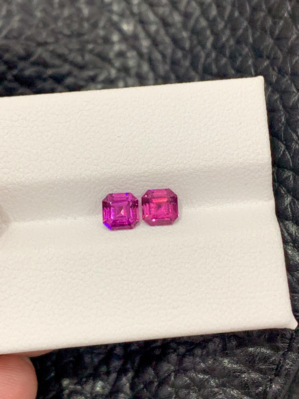 Malaya Garnet Pair 1.25ct Emerald Cut | Vibrant Peach-Pink Matching Set