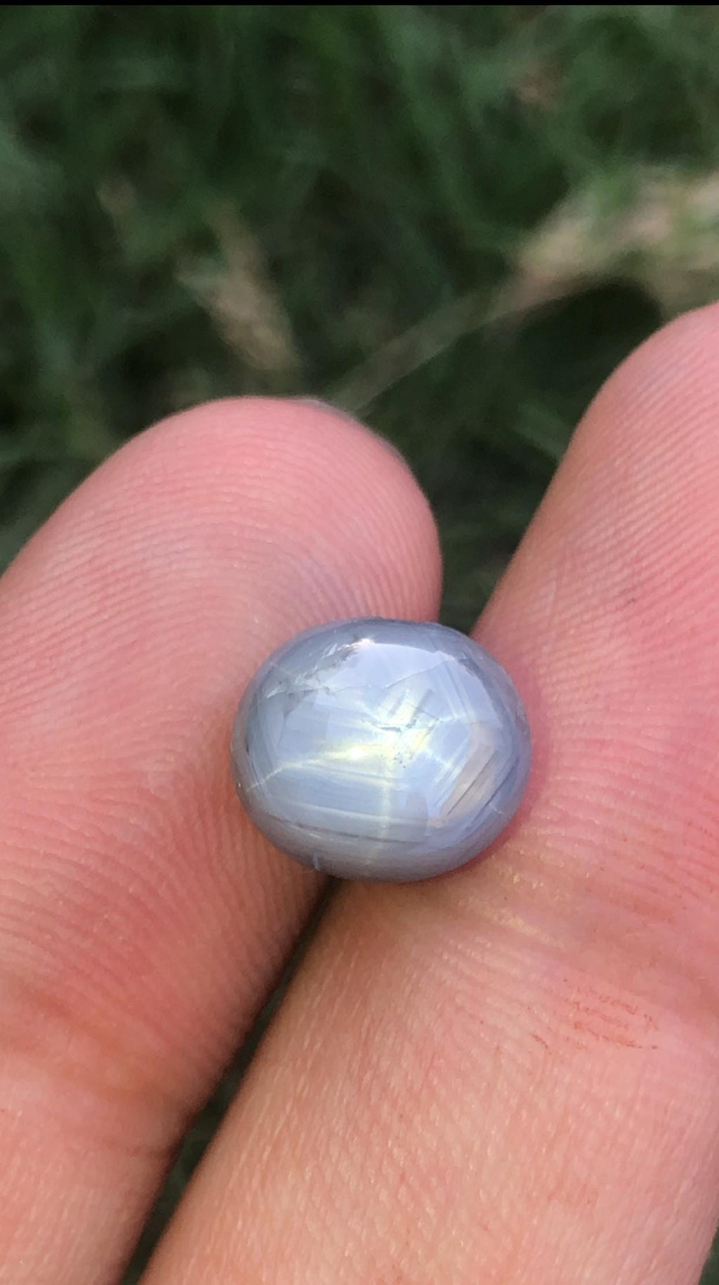 Oval Star Sapphire Gemstone: Grayish Blue Faceted Ring Stone, 6.35 CT