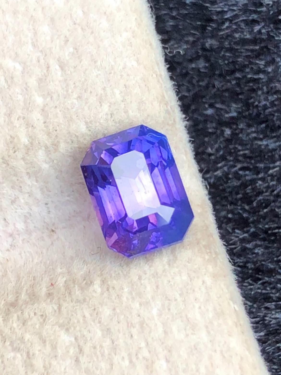 Royal Purple-Blue Sapphire 1.58ct Emerald Cut • Sri Lanka