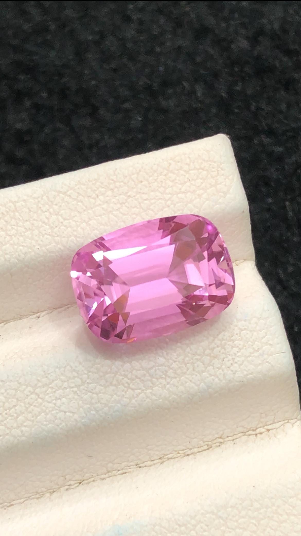 Pink Kunzite 7.40ct Cushion Cut Gemstone from Afghanistan – Sparkling Blush Pink Collector’s Gem