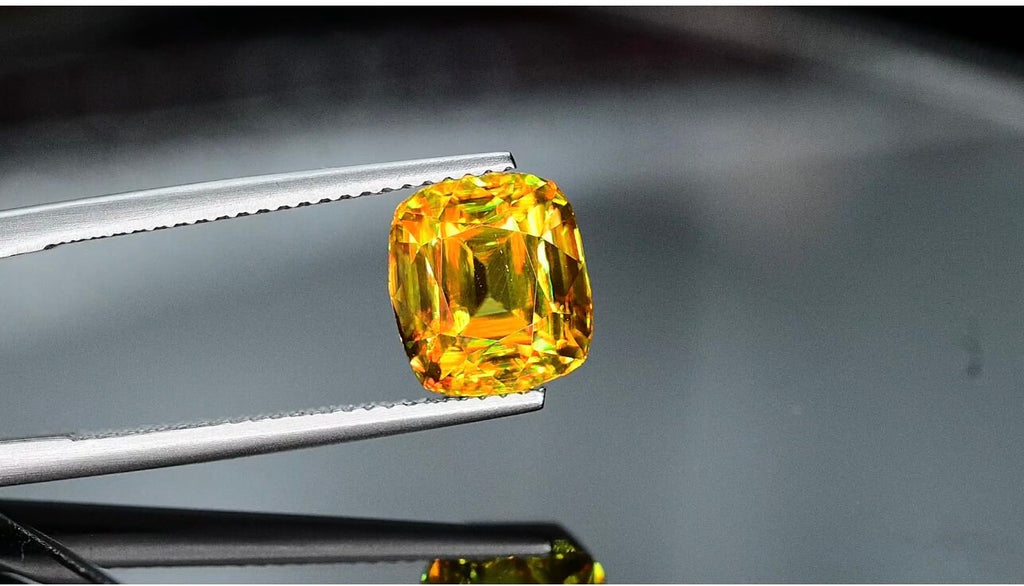 Cushion Cut Sphene Gemstone: 4.90 Carat Natural Titanite