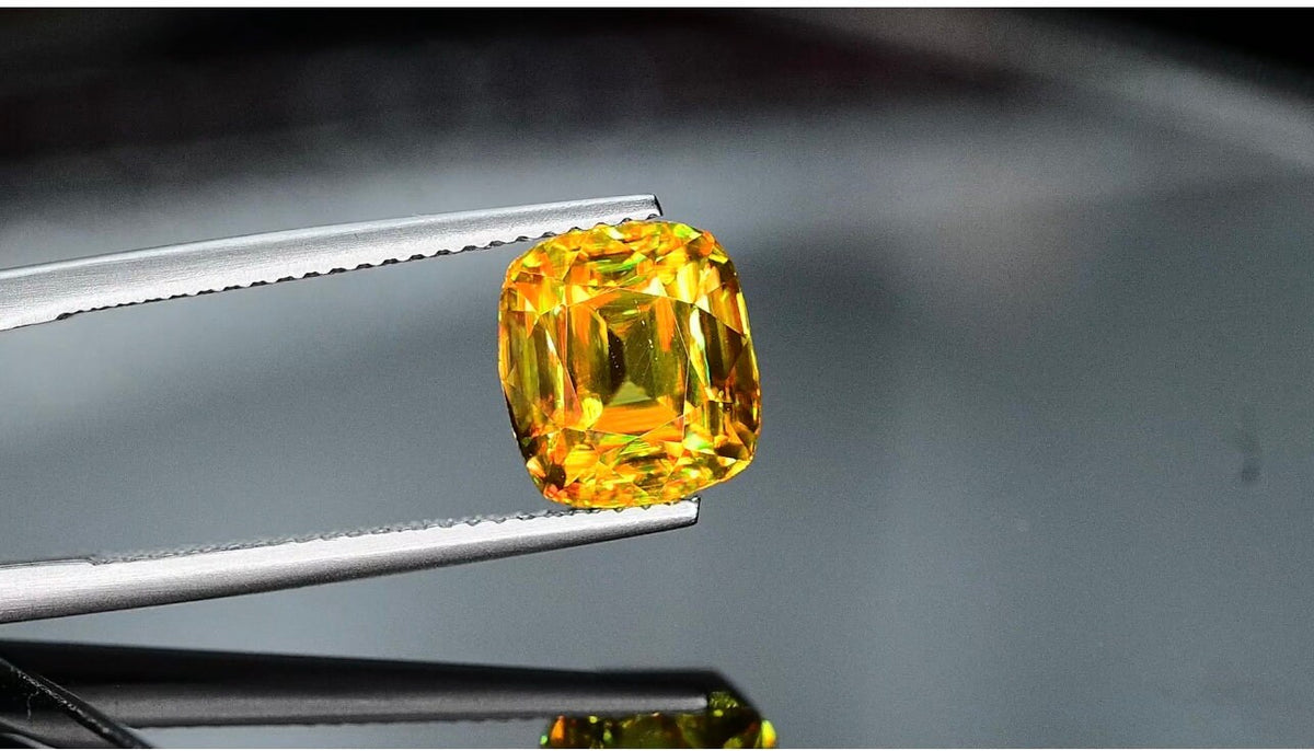 Cushion Cut Sphene Gemstone: 4.90 Carat Natural Titanite