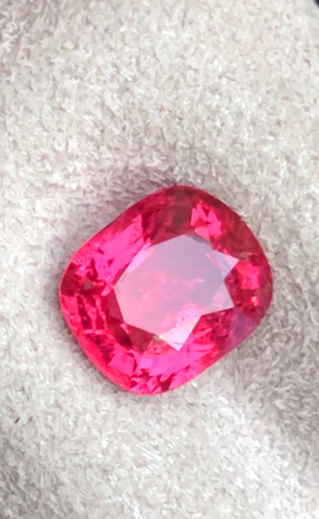 Certified Mahenge Spinel 1.07 Cts Reddish Pink Vibrant Natural Spinel