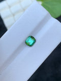 1.40 CT Bluish Green Tourmaline Gemstone: Long Cushion Cut