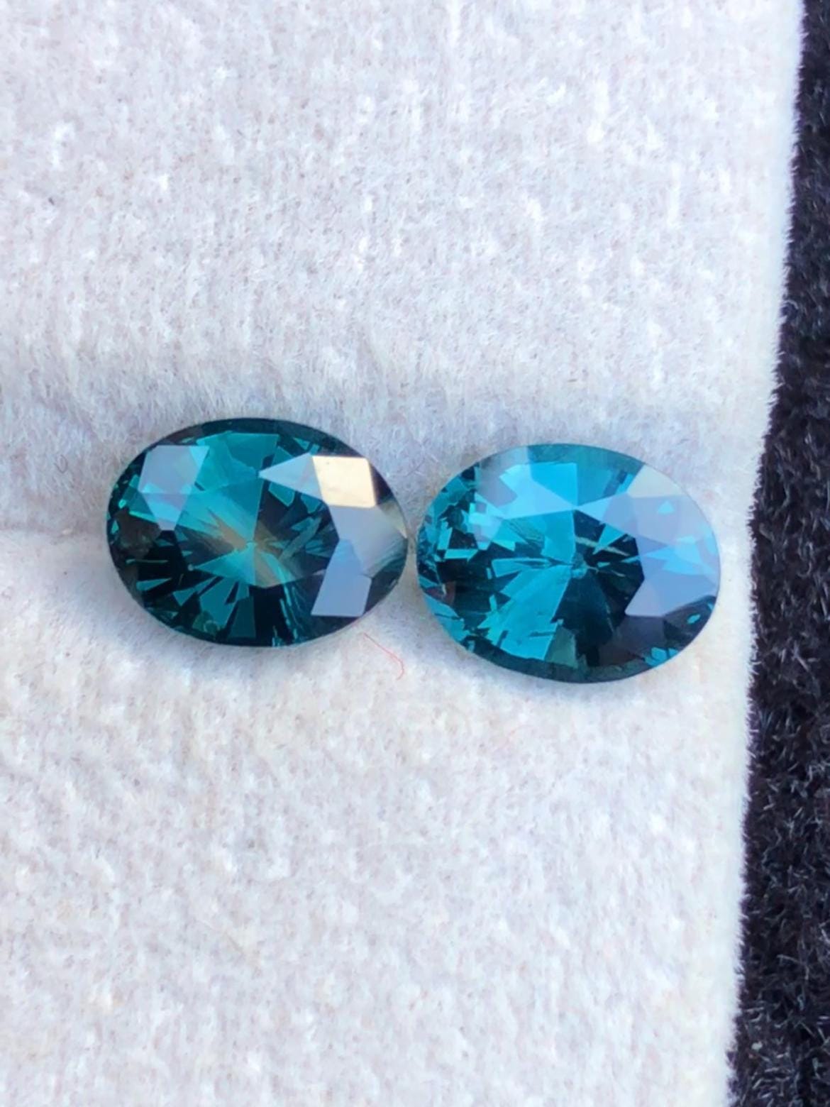 Greenish-Blue Spinel Pair 2.20ct Oval Faceted Cut – Tanzania, No-Heat Certified Quality