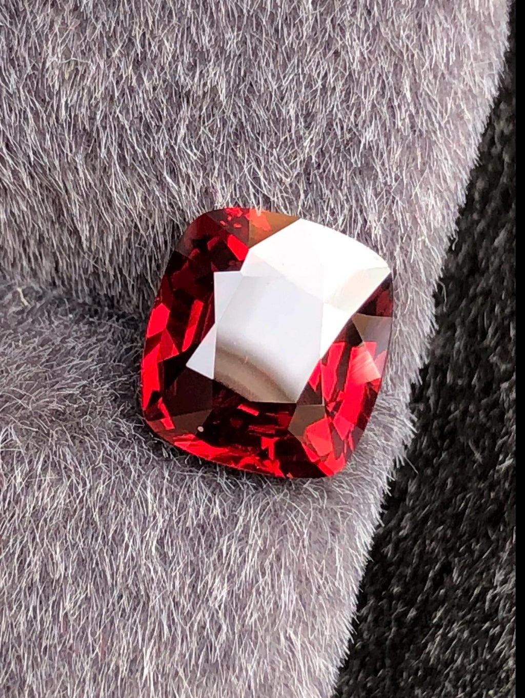 Vivid Red Spinel 2.55 Carat Cushion Cut Gemstone - Burma Origin