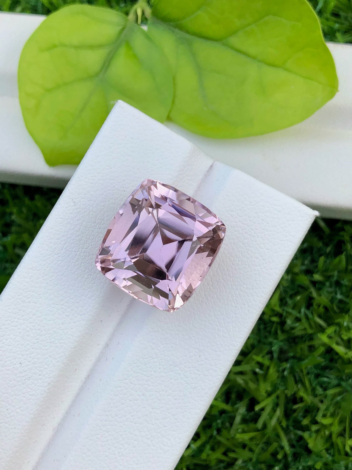 Peach Pink Kunzite Gemstone: Faceted Cushion Cut, 26.25 CT