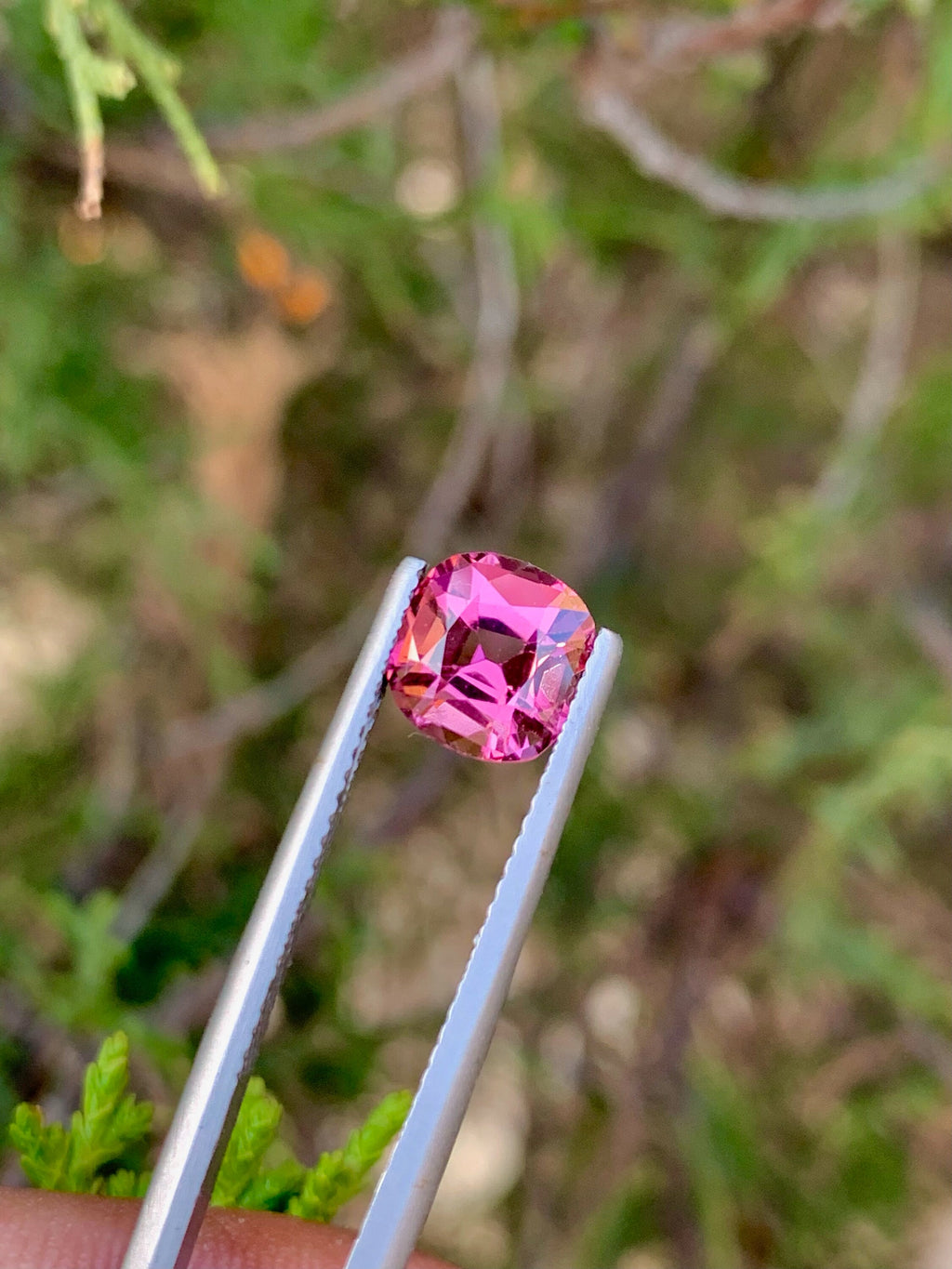 Faceted Pink Tourmaline Stone: 2.00 CT Cushion Cut Gemstone