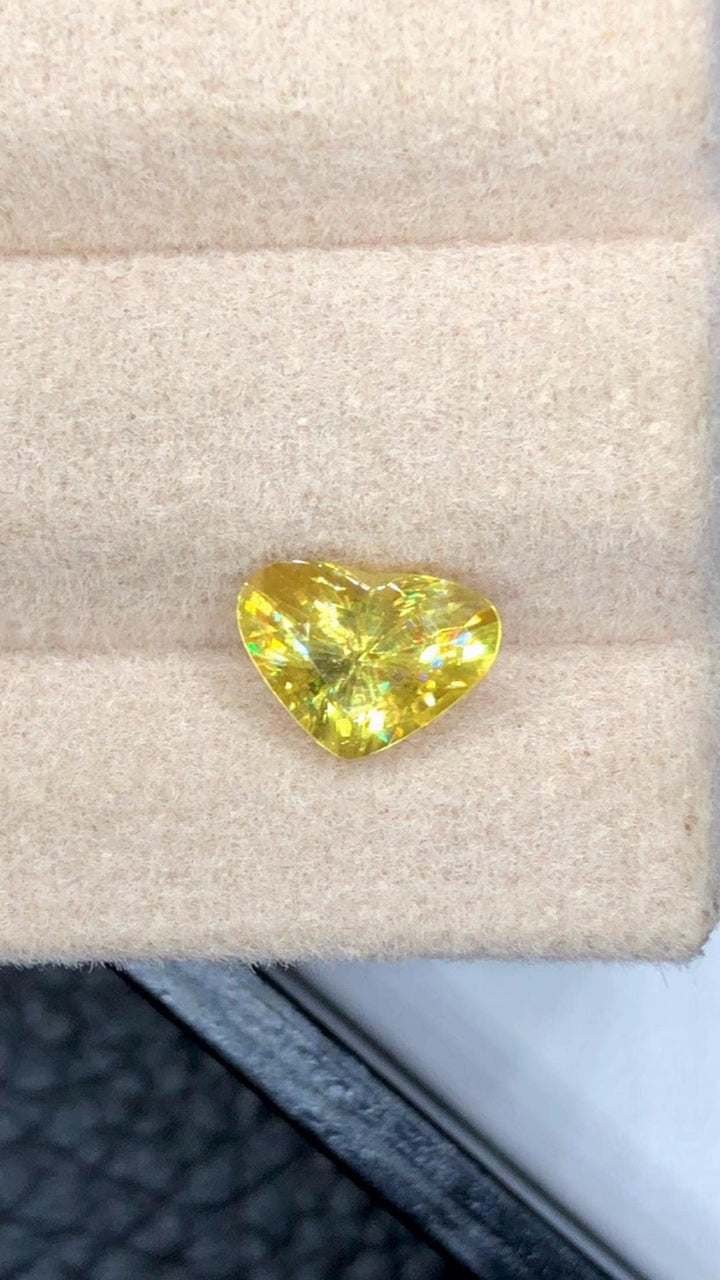 Heart Sphene Titanite Gemstone: Rare Faceted Loose Gem (1.45 CT)