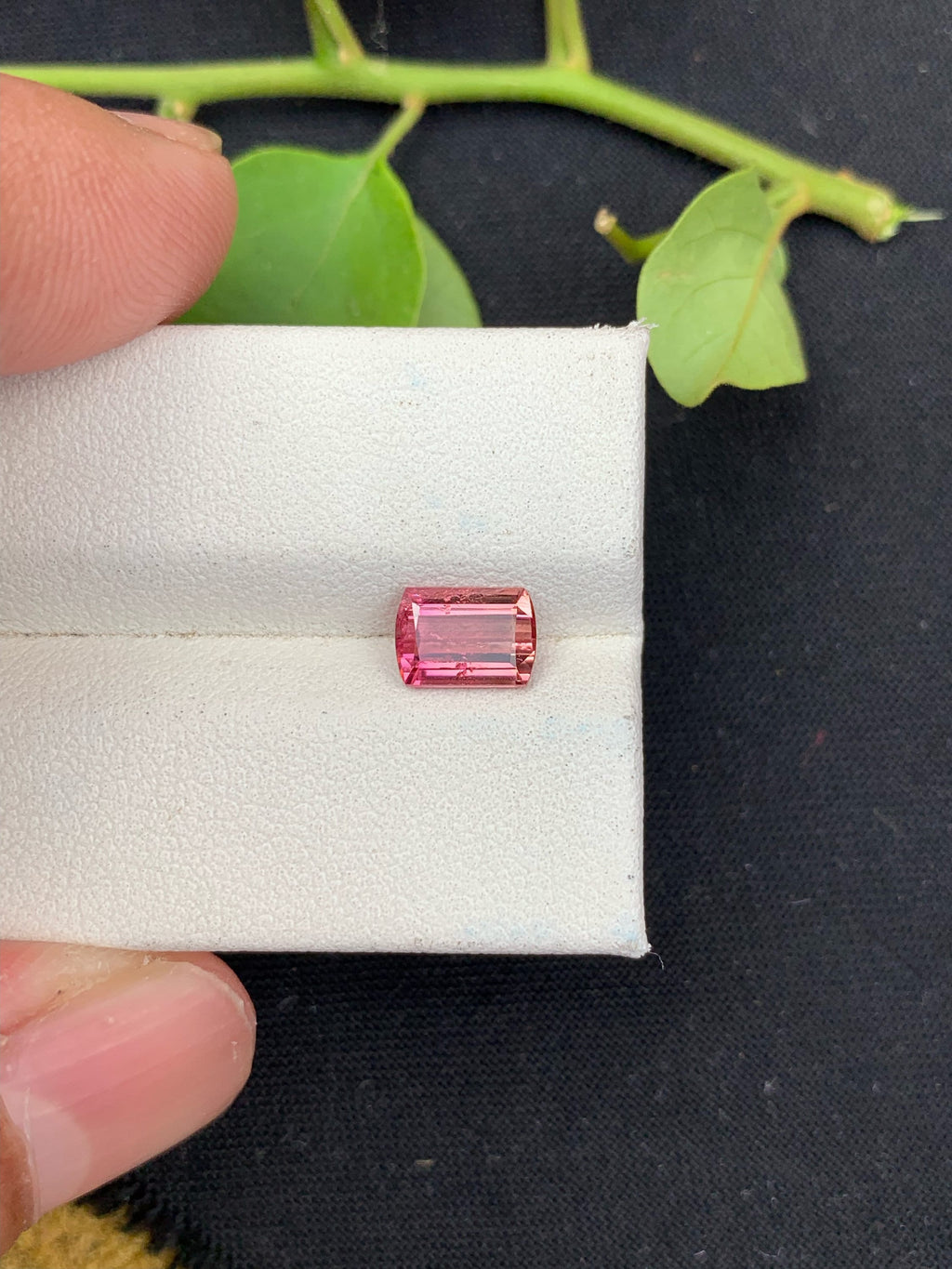 Pink Tourmaline Gemstone: Emerald Cut, Loose Stone, 1.35 CTS