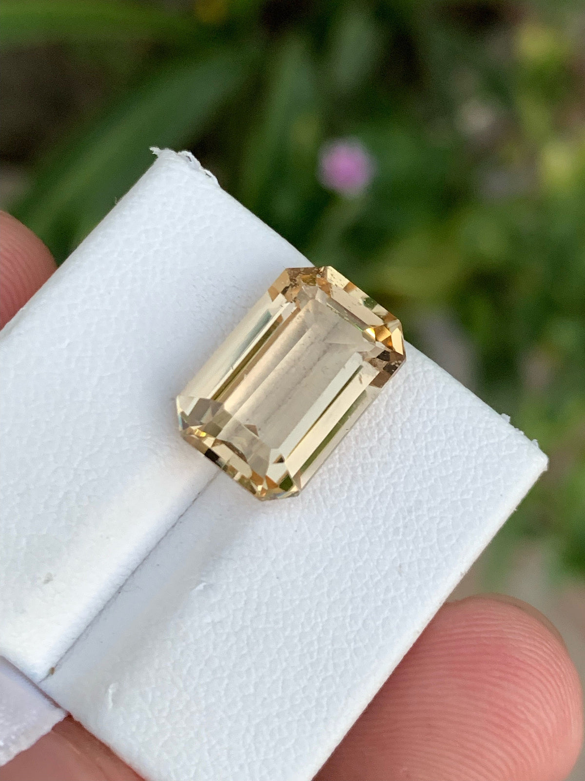 Emerald Cut Peach Topaz Gemstone: Natural 9 Carat Ring Stone