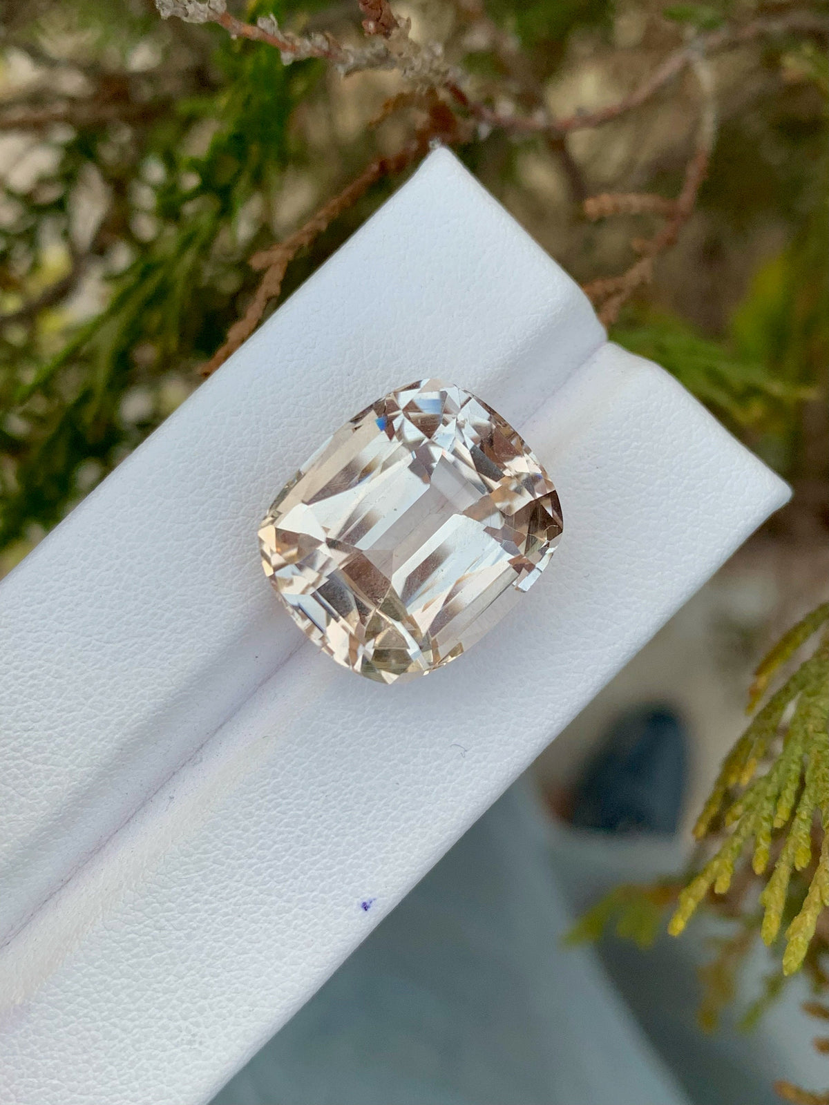 Yellow Topaz Loose Gemstone: 26.80 CT Faceted Cushion Cut, November Birthstone
