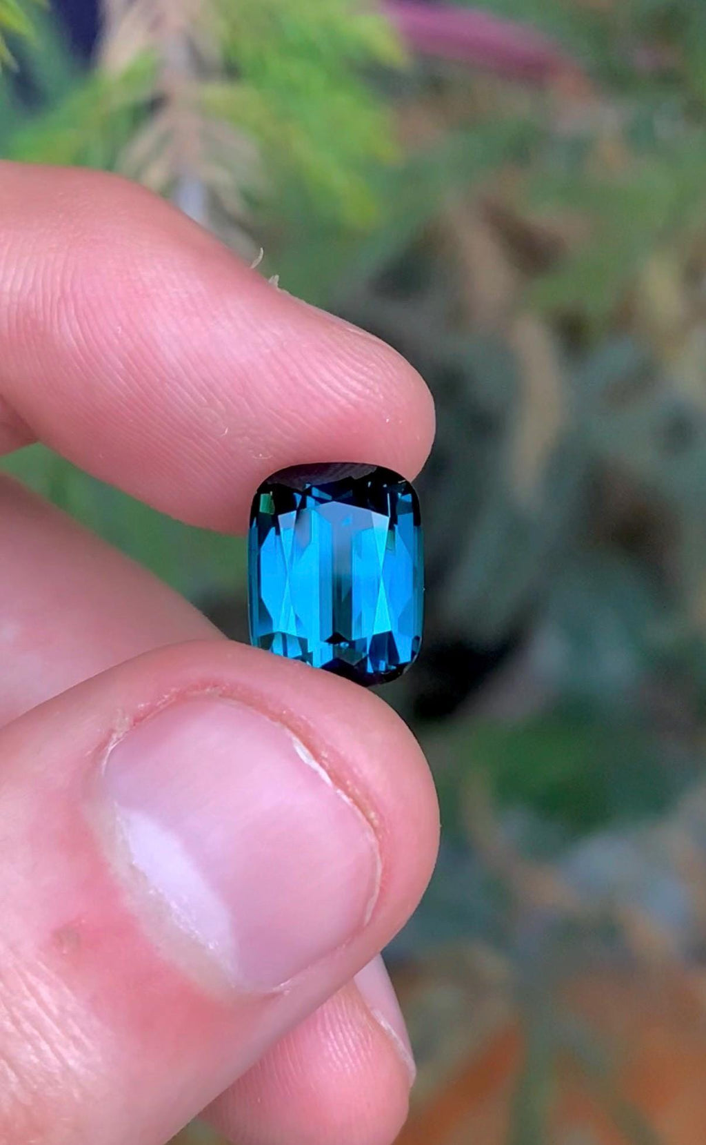 Ink Blue Tourmaline 6.20ct Cushion Cut Gemstone from Afghanistan
