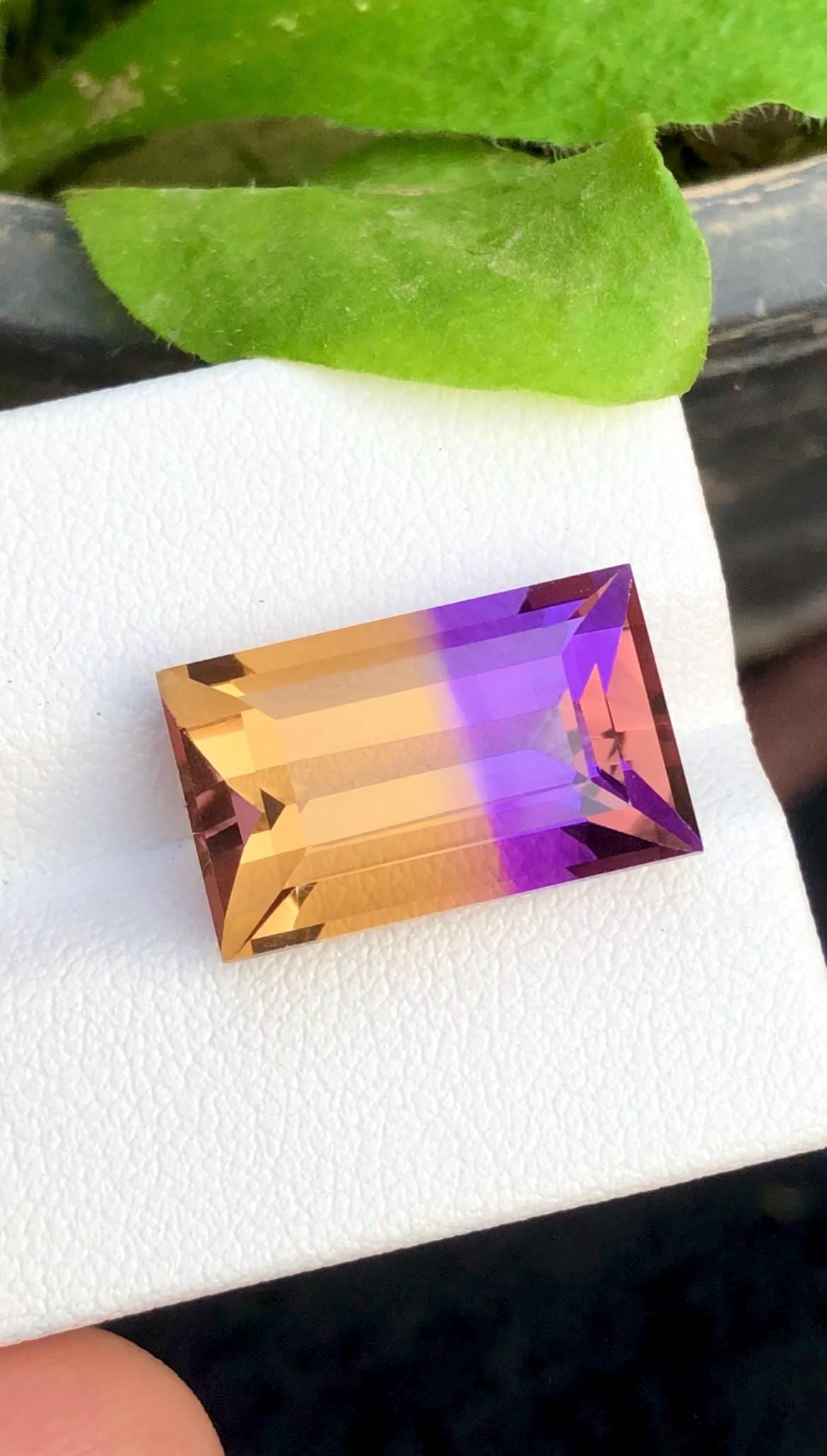 Ametrine 11ct Baguette Rectangular Cut From Brazil