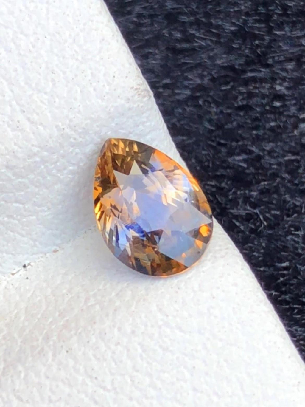 Blue-Golden Parti Sapphire 1.12ct Pear Cut • Sri Lanka