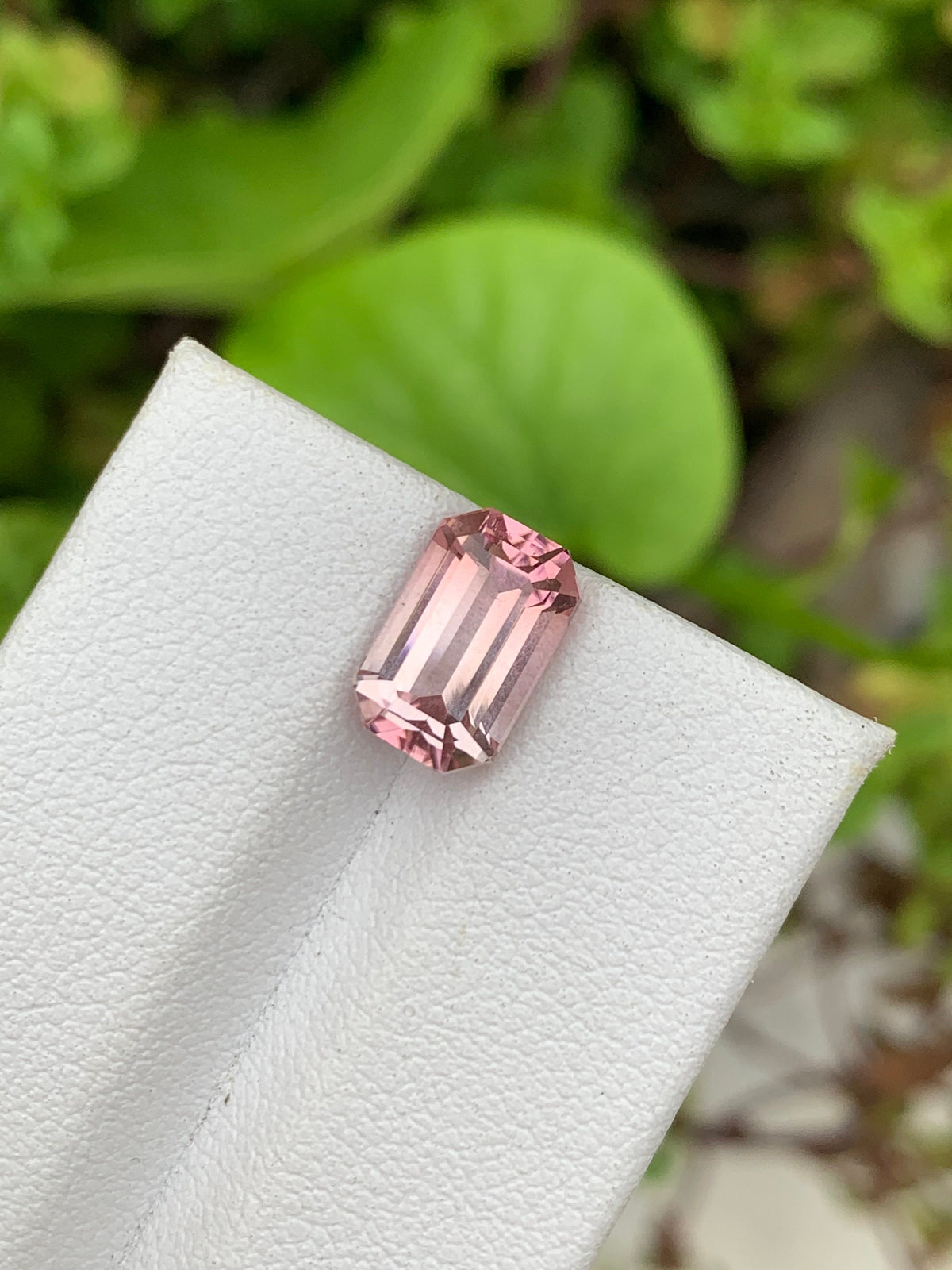 Pink Tourmaline Loose Gemstone, Emerald Cut, 3.25 CT
