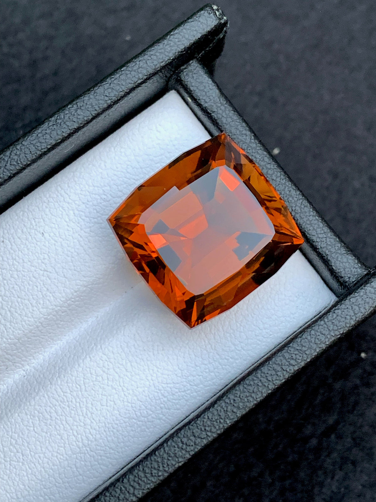Natural Madeira Citrine Gemstone: Vintage Princess Cut, November Birthstone (25.50 Carat)