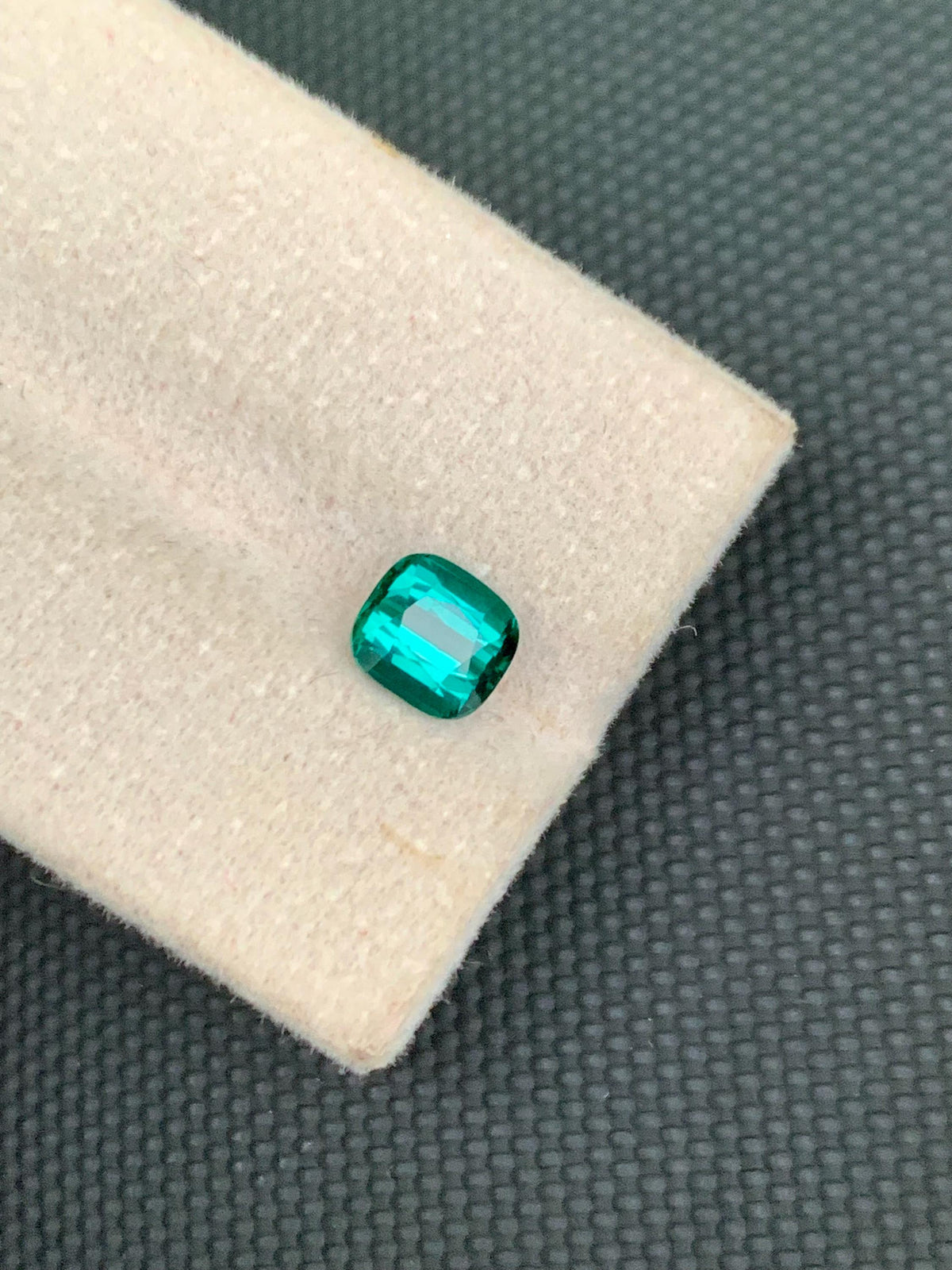 Neon Blue Lagoon Tourmaline Stone: 1.27 CT Cushion Cut Gemstone