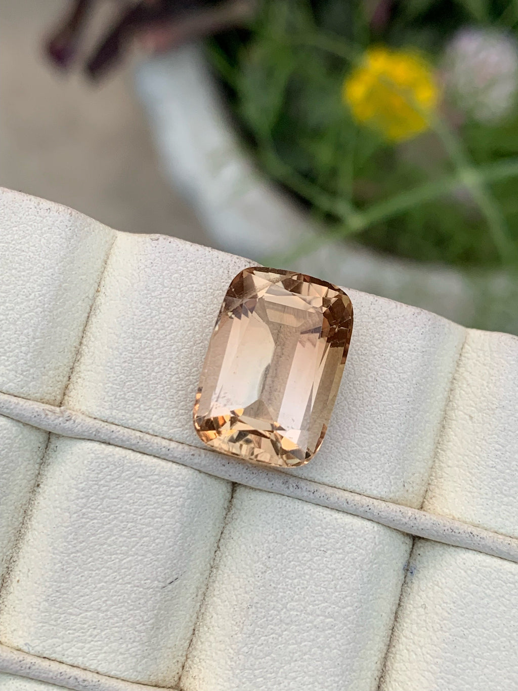 12.45 CT Unheated Imperial Yellow Topaz Loose Gemstone: Flawless Cushion Cut