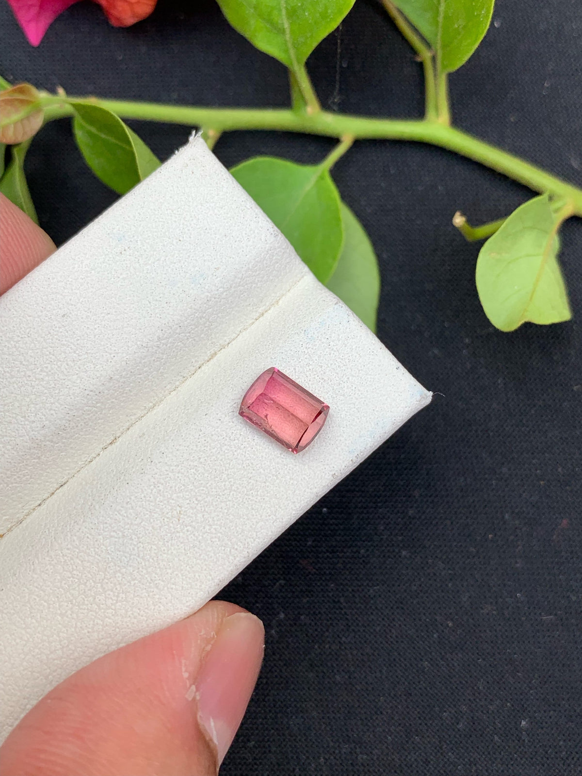 Pink Tourmaline Gemstone: Emerald Cut, Loose Stone, 1.35 CTS