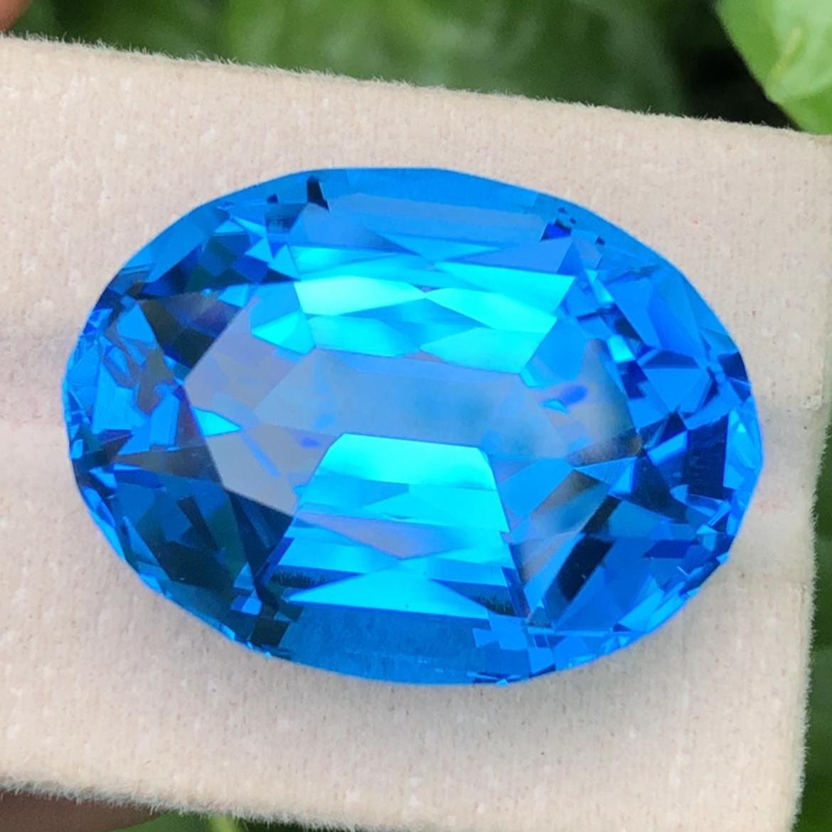 Blue Topaz 70ct Oval Cut – Electric Blue from Skardu Pakistan, 28x21x15mm