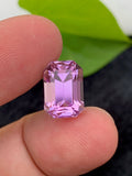 Violet Pink Kunzite Gemstone: 7.30 CT Emerald Cut, Afghanistan Origin