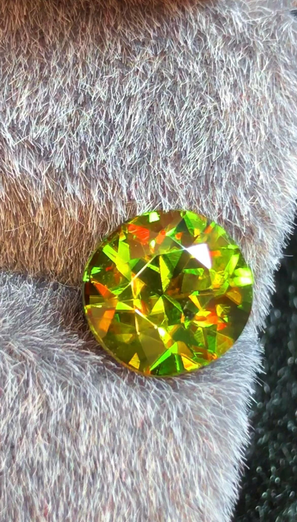 Green Sphene 2.35 ct Round Cut Green Gemstone from Skardu Pakistan