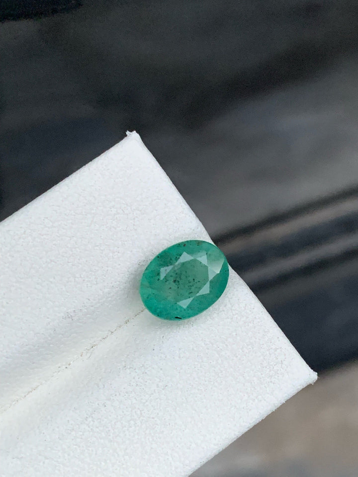 Zambia Emerald Gemstone: Natural Oval Cut, 2.90 CT Loose Stone