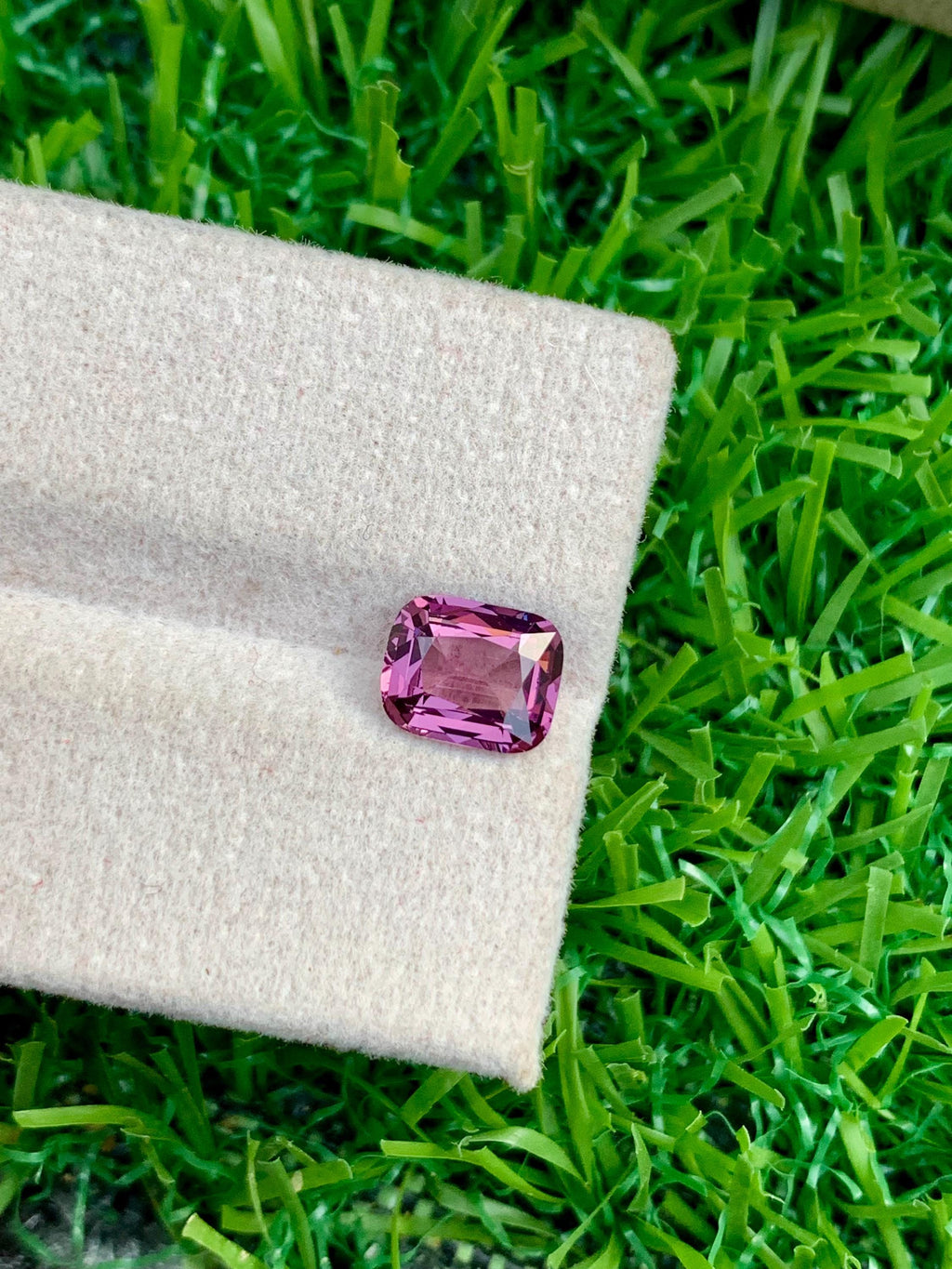 Purplish Pink Spinel Gemstone: 1.40 CT Cushion Cut, Tanzania