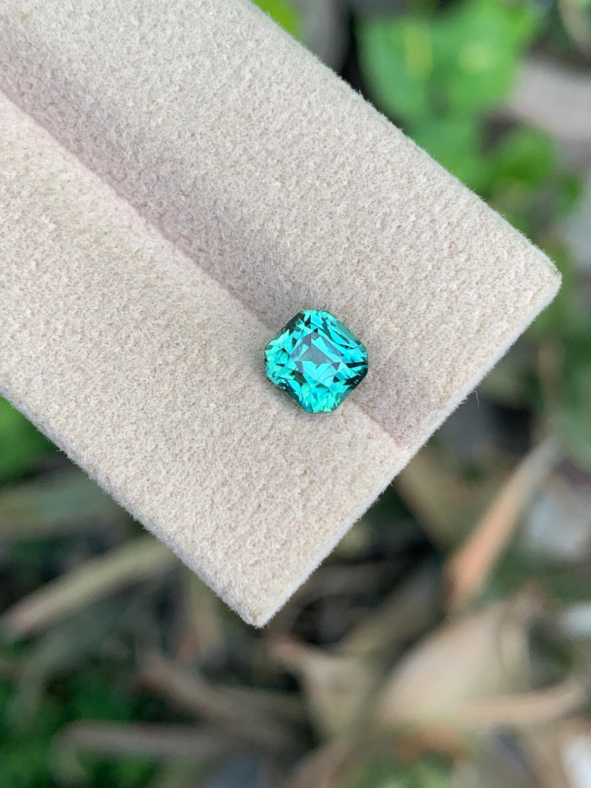 1.70 CT Cushion Cut Lagoon Tourmaline Gemstone: Afghanistan Origin