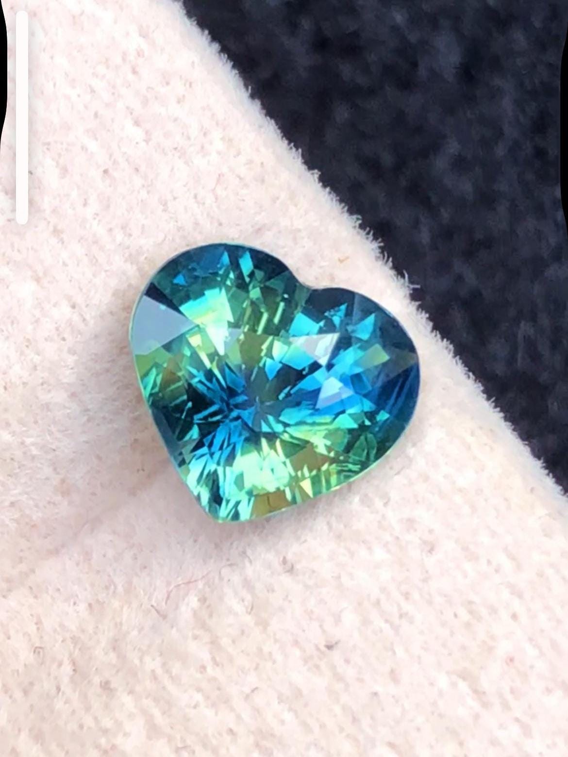 Parti Sapphire 1.56ct Heart Cut Madagascar Certified Bi-Color