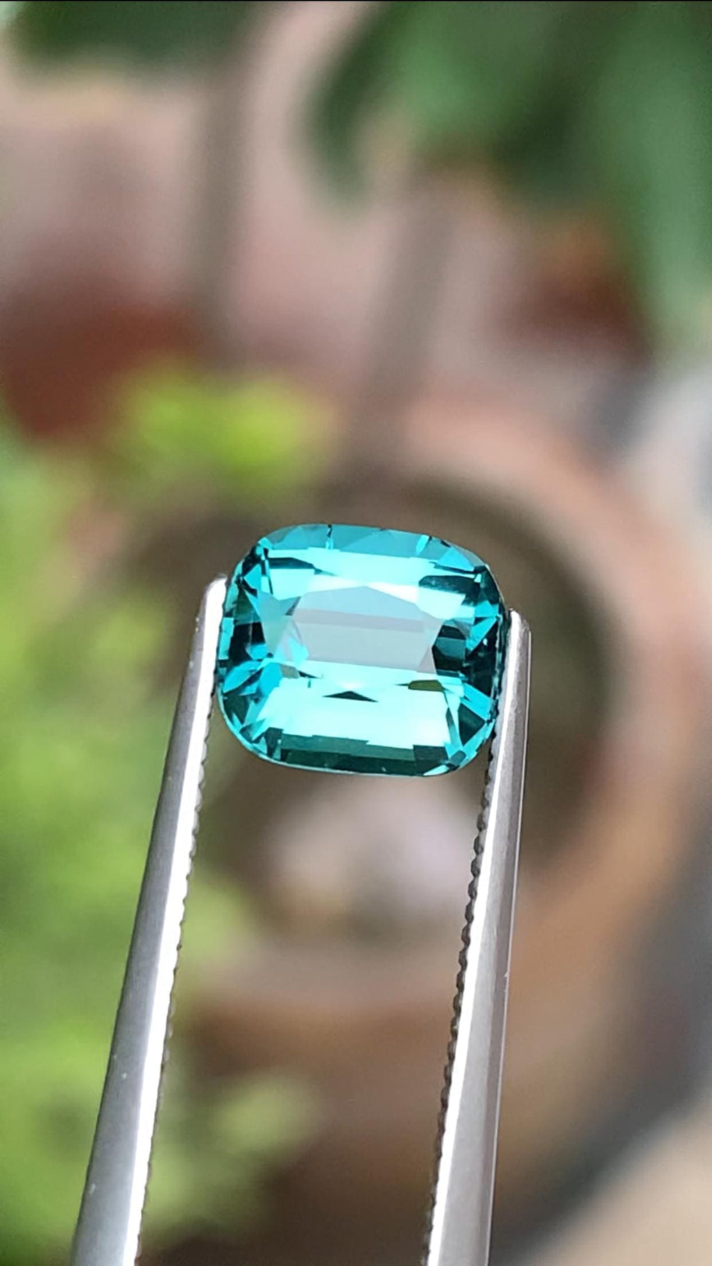1.95 Carat Neon Blue Tourmaline Gemstone | Cushion Cut Natural Loose Stone from Afghanistan