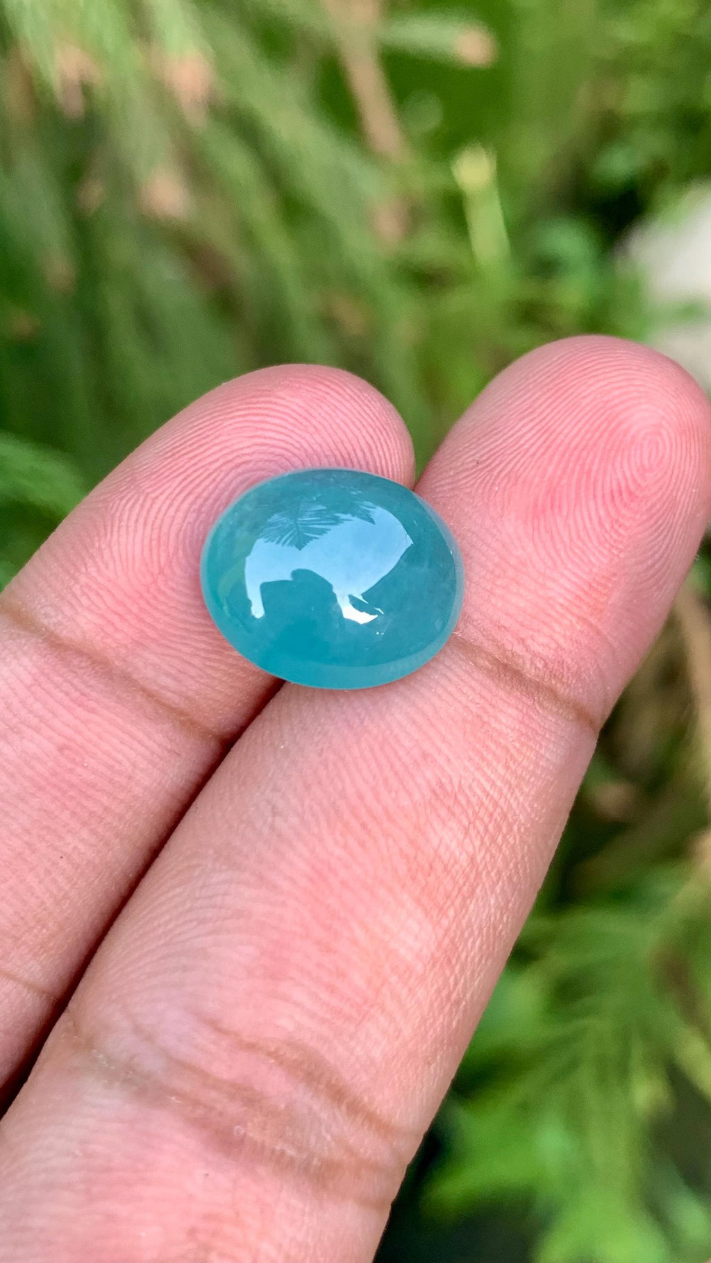 Grandidierite Gemstone Cabochon: Bluish Green, Rare Madagascar Stone, 7.40 Carats