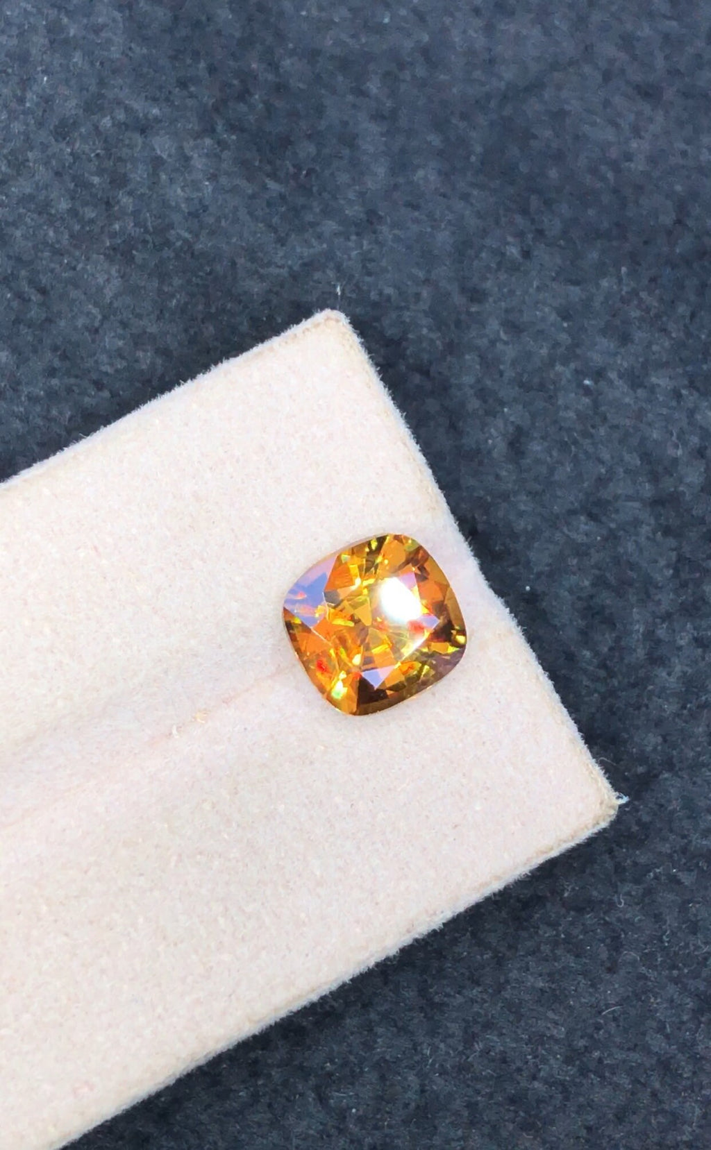3.60 CT Full Fire Sphene Gemstone: Greenish Yellow Titanite Stone