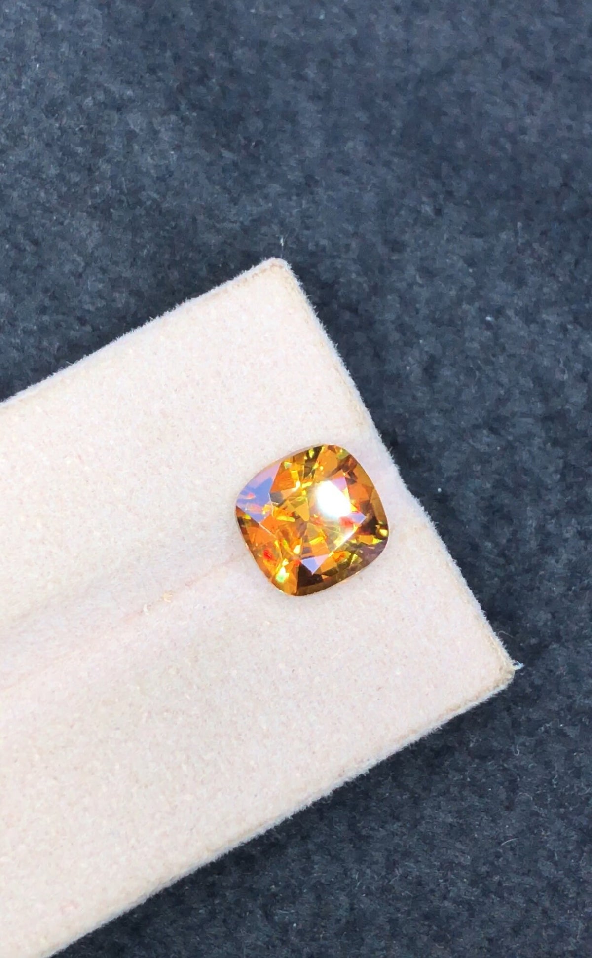 3.60 CT Full Fire Sphene Gemstone: Greenish Yellow Titanite Stone