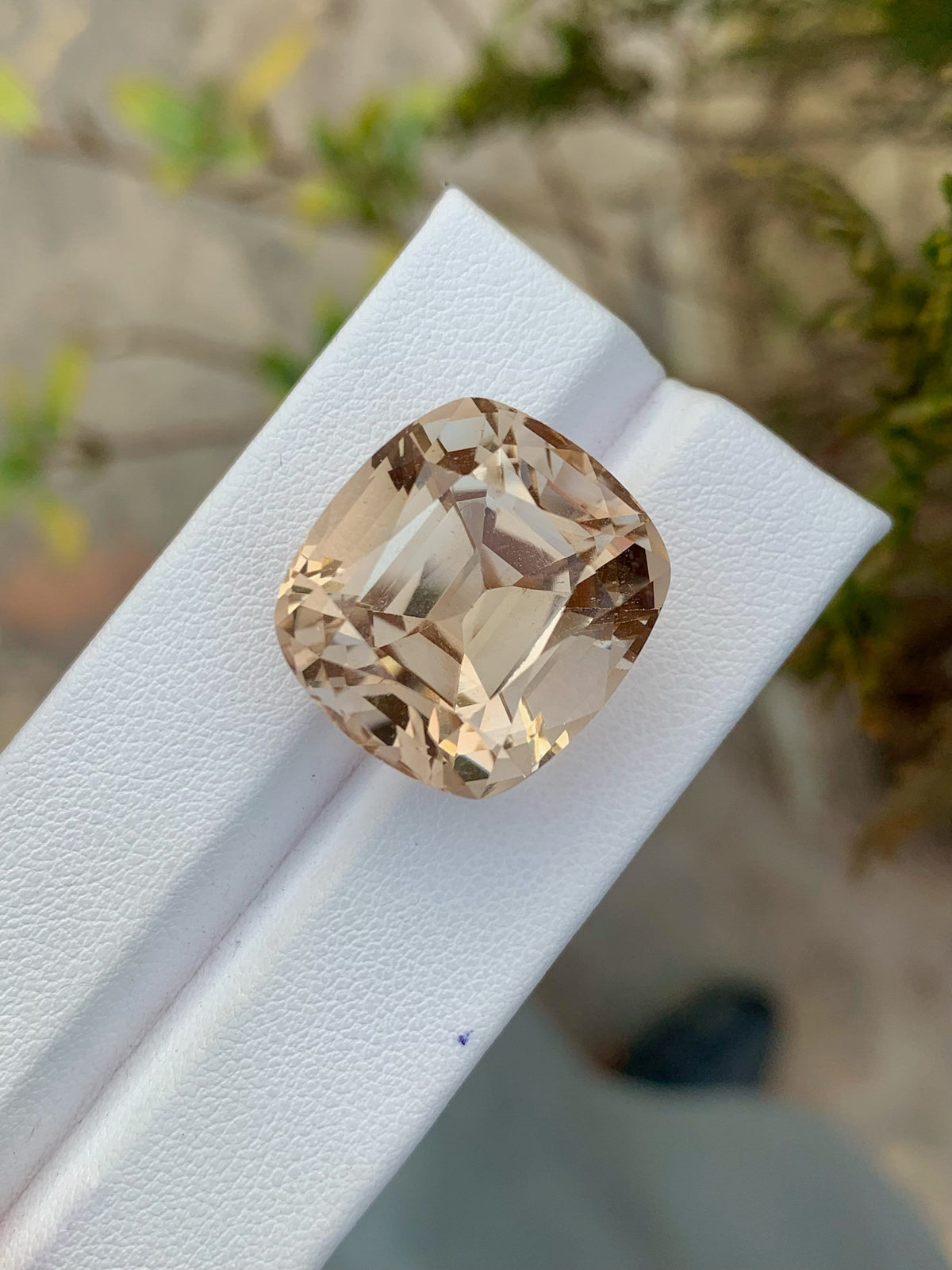 Unheated Yellow Topaz Gemstone: 44.40 CT Faceted Cushion Cut