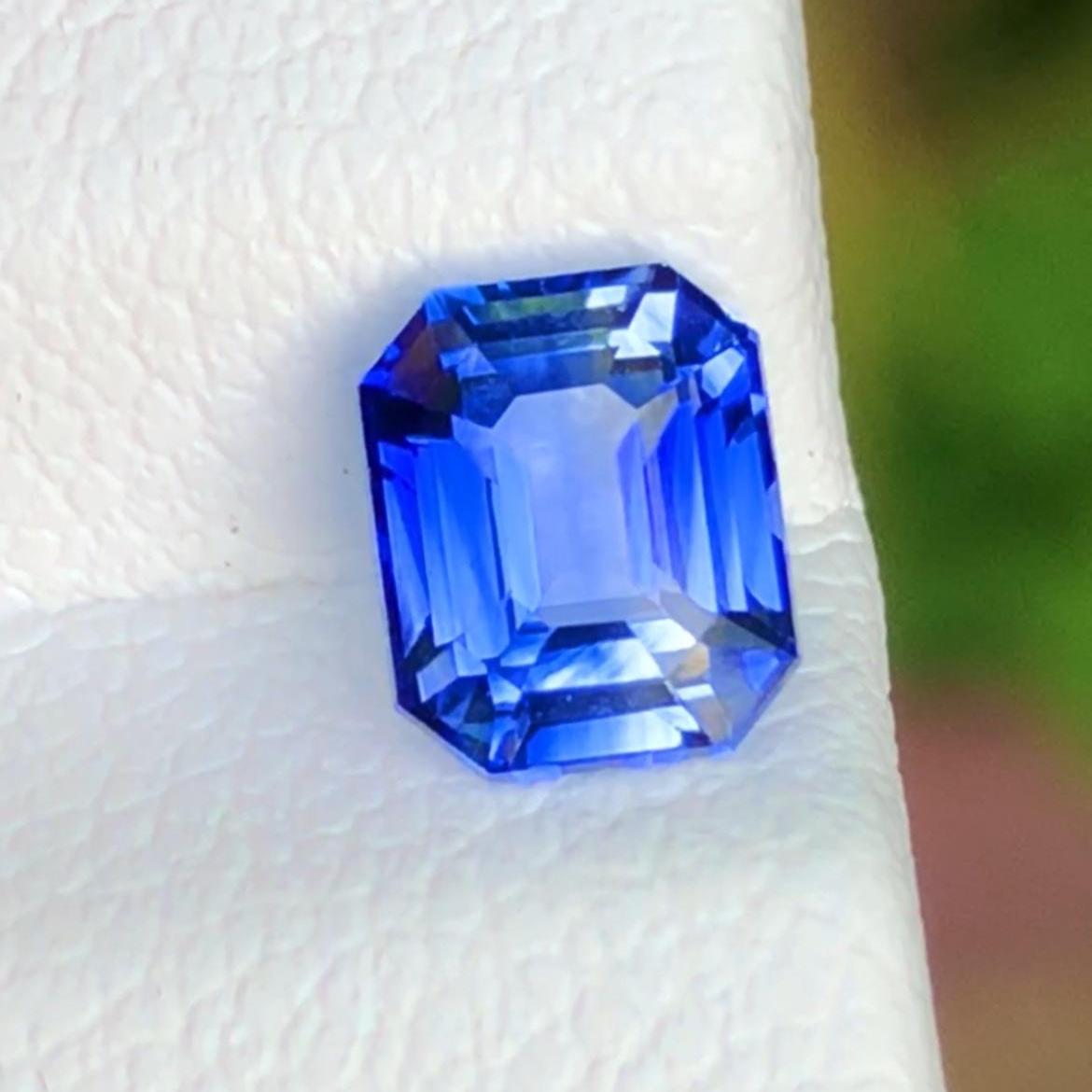 Royal Blue Sapphire 1.21ct Emerald Cut Gemstone – Madagascar