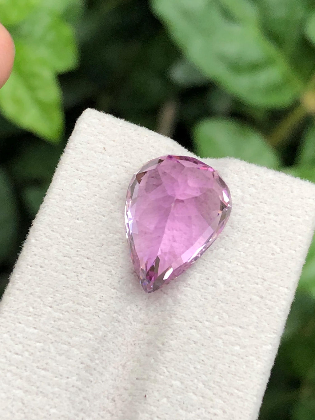 Certified Kunzite 12.65ct Pear Cut – Elegant Pink Gem from Afghanistan